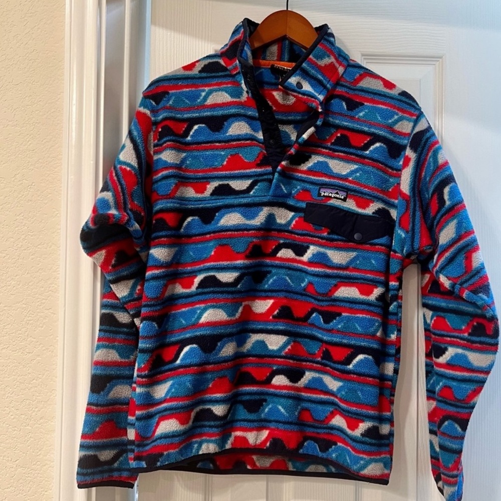 Patagonia Synchilla snap-t fleece pullover in delta navy blue - size small